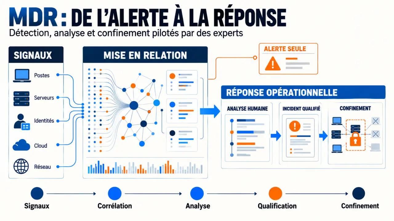 MDR cybersécurité : de la collecte des signaux au confinement d'une menace