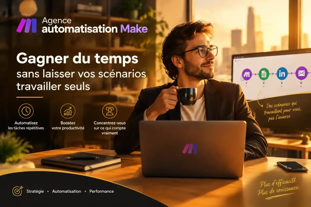 Agence automatisation Make : gagner du temps sans laisser vos scénarios travailler seuls
