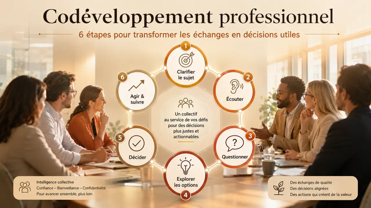 Codéveloppement professionnel : 6 étapes pour transformer les échanges en décisions utiles