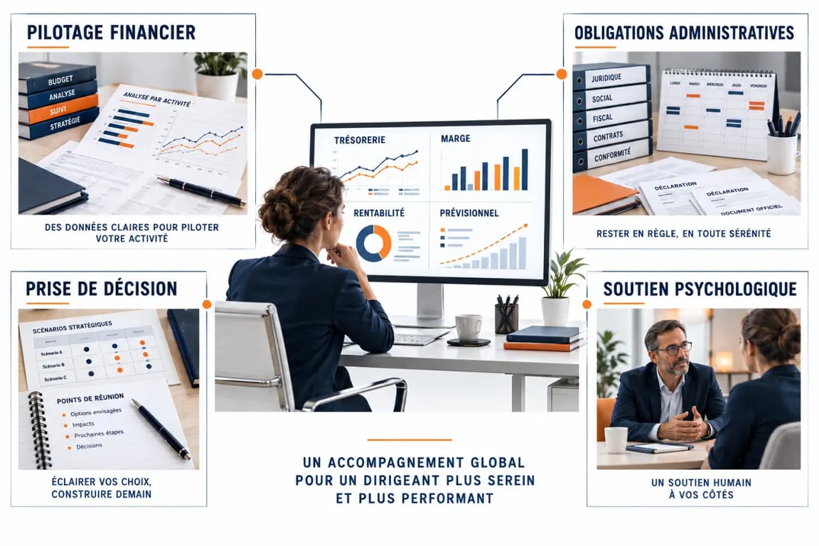 Accompagnement chef d’entreprise : pilotage financier, prise de décision et soutien du dirigeant